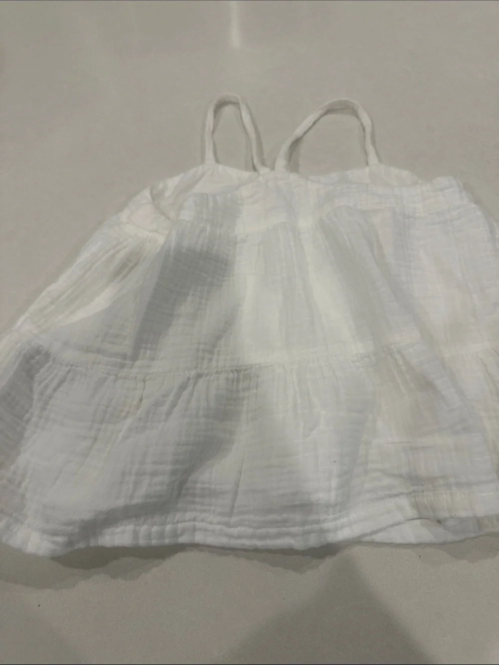 GAP White Gauze Tiered Tank Top for Girls